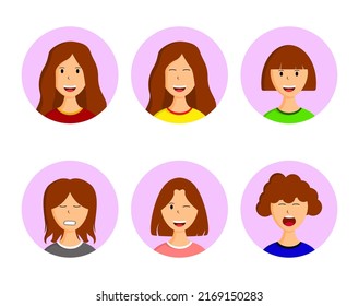 Girl Character Illustration Or Avatar Pack Of 6