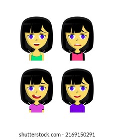 Girl Character Illustration Or Avatar Pack Of 4