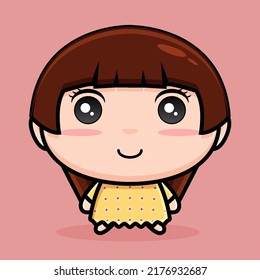 girl character mascot with smiling expression