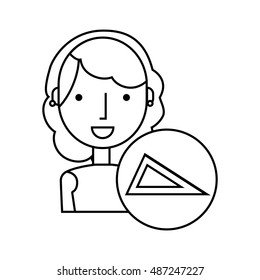 girl character student with supplies school vector illustration design