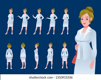 Girl Character Turnaround With presentation posses