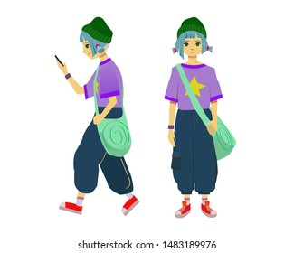 girl character in vector style