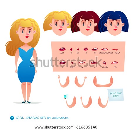 girl character your scenes parts body template stock vector royalty body template