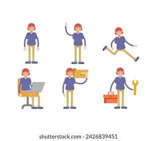 girl characters set vector illustration