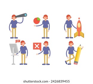 girl characters set vector illustration