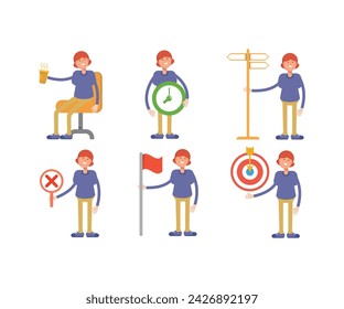 girl characters set vector illustration