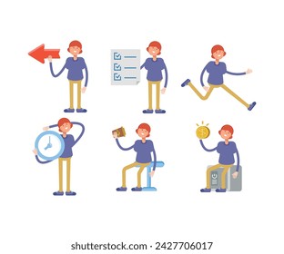 girl characters set vector illustration