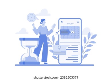 Girl Checking Her Meeting Schedule On A Mobile App