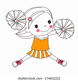 Girl Cheerleader - Vector