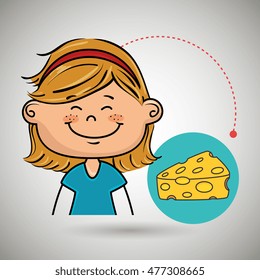 girl cheese food eat