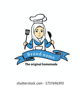 girl chef character vector illustration design templates, restaurant logo vector templates