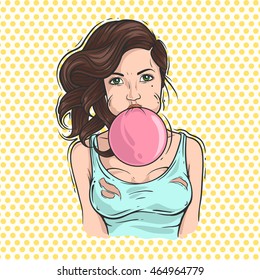 Girl Blowing Bubble Gum Stock Vectors, Images & Vector Art | Shutterstock