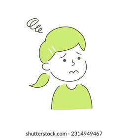 girl, child, kid, anxiety, worry, uneasy, anxious, feel nervous, concern, vector, illustration