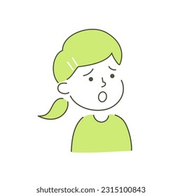 girl, child, kid, sad, anxiety, worry, uneasy, anxious, feel nervous, concern, vector, illustration