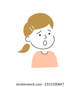 girl, child, kid, sad, anxiety, worry, uneasy, anxious, feel nervous, concern, vector, illustration