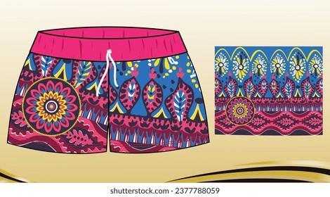 girl child summer mini combed cotton shorts graphic design