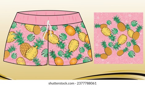 girl child summer mini combed cotton shorts graphic design