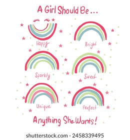girl child tshirt pattern design. colors and more