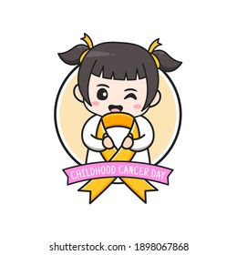 a girl in childhood cancer day