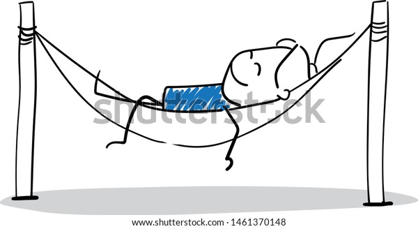 Girl Chilling Hammock Hand Drawn Doodle Stock Vector (Royalty Free