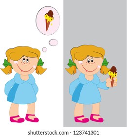 girl with chocolate ice cream