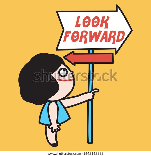 Girl Choose Direction Looking Forward Rather Stock Vector Royalty Free