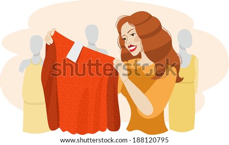 girl chooses clothes