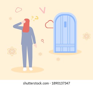 The girl chooses to use the if the fallen offer, a vector graphics