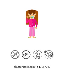 Girl Cleaning Teeth Icon