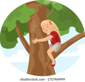 girl climbing a tree clipart