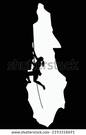 girl climbing rock. illustration vector eps. sports and motivational