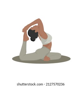 Girl Closed Eyes Doing Yoga Stock Vector (Royalty Free) 2127570236 ...