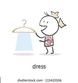 Girl with clothes