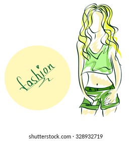 girl , clothes , sketch, vector