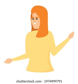 Girl colleague icon. Cartoon of Girl colleague vector icon for web design isolated on white background