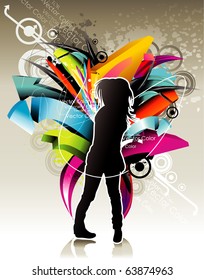 girl color abstract vector