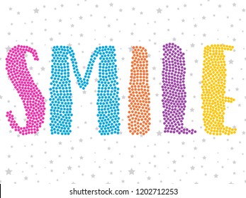 girl color text glitter star pattern tee illustration art vector 