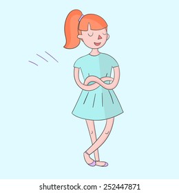 Girl color vector illustration