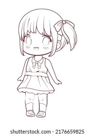 girl coloring anime style character