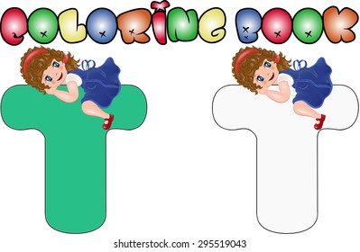 Girl and coloring book