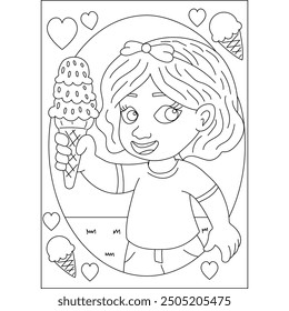 girl coloring book page for kids and adults creative coloring mindful relaxation activity