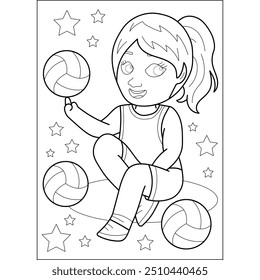 girl coloring book page for kids and adults creative coloring mindful relaxation activity