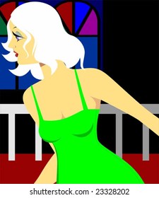 girl with colour background	