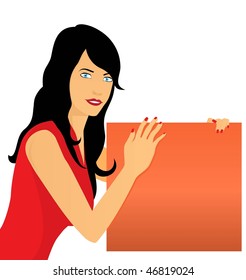 Girl With Commercial Sign