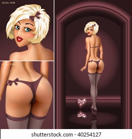 the girl is completely nude when turning off all cloth for more user creativity