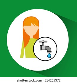 girl concept ecological drop water vector illustration eps 10