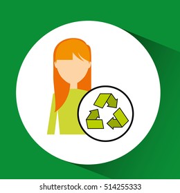 girl concept ecological recycle vector illustration eps 10