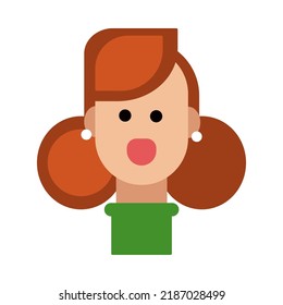 
Girl concept. Human face logo. Cute vector illustration in flat style.