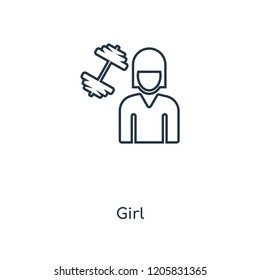 Girl concept line icon. Linear Girl concept outline symbol design. This simple element illustration can be used for web and mobile UI/UX.