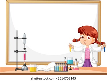 Girl conducting experiments in a lab